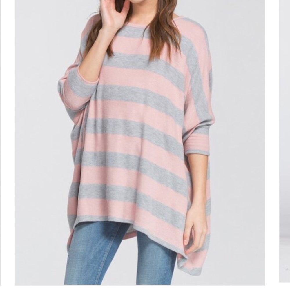 Cozy Soft Striped brushed knit long sleeve top - Picture 5 of 8